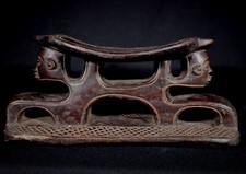 Art Africain Arts Premiers - Rare Appui Nuque à Caryatides Yaka - 31 Cms +++