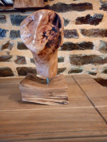 Oeuvre abstrait bois signé - oeuvre,