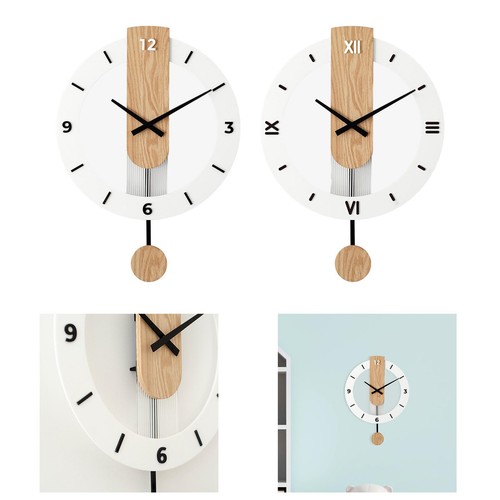 Horloge murale bois massif - horloge,