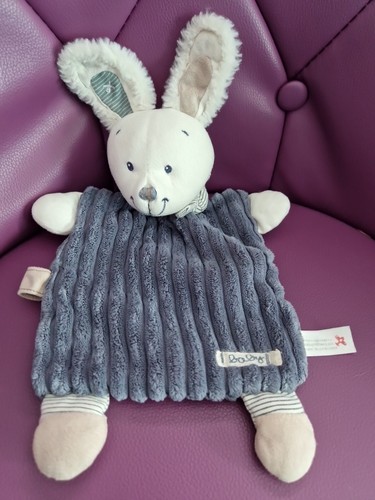 Doudou lapin bleu plat - lapin, nicotoy