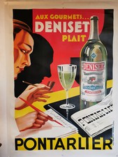 AFFICHE PUBLICITAIRE ORIGINALE D’ÉPOQUE. AUX GOURMETS."DENISET"PONTARLIER".