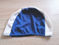 Bonnet bain taille adulte en tissu bleu et blanc