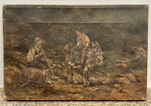 Huile sur toile - , début