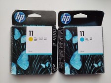 ORIGINAL  HP 11  Cartouches D'encre  CYAN BLEU  et JAUNE VOIR !!!!!! 2015