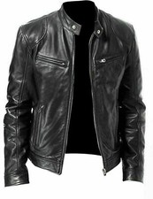 Veste En Cuir Noir Pour Homme