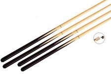 Lot de 4 queues de billard en ramin au format 1/2 + 12 procedés de rechange
