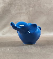Théière en forme d'éléphant Lipton en céramique bleu Made in France Vintage 1980