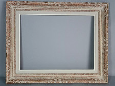 Cadre ancien Montparnasse 51x41 cm feuillure: 30x40 cm bois sculpté patiné C663