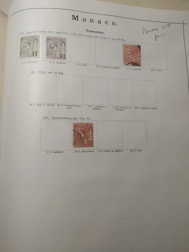 Monaco timbres sur page - monaco,