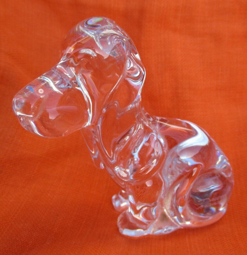 Figurine chien basset cristal