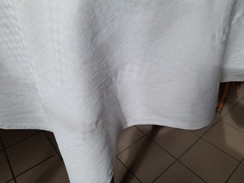 Nappe damasse blanche 140 - nappe,, damasse,