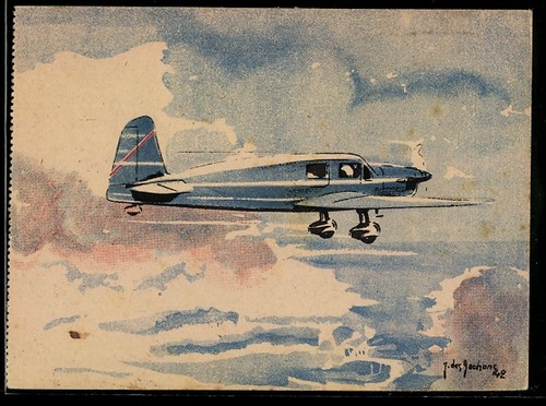 Carte postale artiste avion - postale, d'artiste