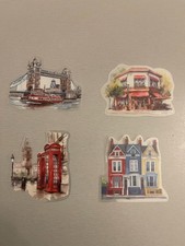 autocollants  stickers : Anglais, Londres, maisons, pont