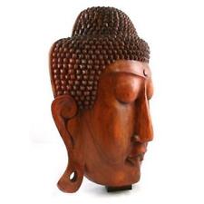 Masque de bouddha en bois -