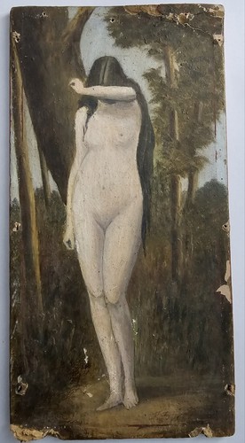 Tableau ancien xixe - nu, Ève