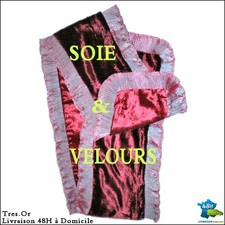 ECHARPE VELOURS & SOIE ROUGE