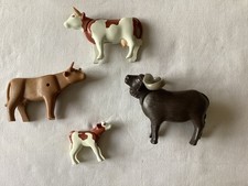 Lot De  4 Animaux Playmobil Buffle Vaches  Veau Savane Safari