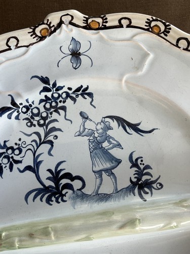 Plat asperges faience - a,