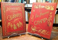 LOT 2 LIVRES ANCIENS 1881, CARICATURES CHAM + GAVARNI, FOLIES & MASCARADES