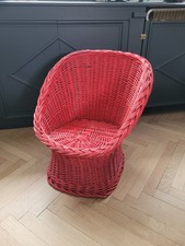 Fauteuil enfant rotin rouge - enfant,