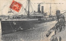 CPA MARINE / PAQUEBOT / BORDEAUX / L'APPAREILLAGE DU MAGELLAN