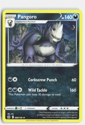 Pangoro 080 159 rare - pangoro, 080/159