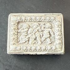BOITE ANCIENNE PILULE POUDRIER Argent Massif angelots 