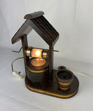 Ancienne Lampe décorative représentation Moulin en bois Aigurande Objet Vintage