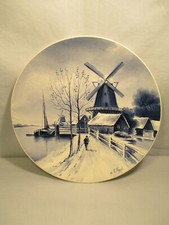 Peint à la Main Art Nouveau Delft Céramique Assiette Murale : Signature " Apol "