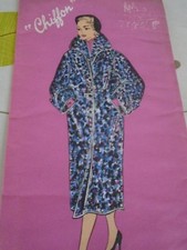  PATRON CREATEUR VINTAGE 50/60 CHIFFON MANTEAU LONG  MODELE TCHEQUE T 42