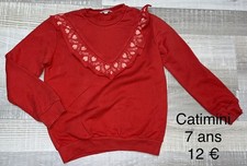 Catimini 7 Ans Fille :sweat shirt orange hiver