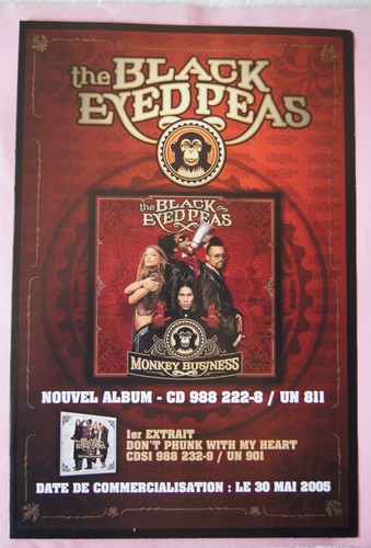 Black eyed peas monkey - black,