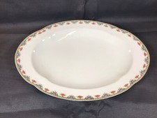 Ancien grand plat de service de table ovale porcelaine de Limoges Lanternier