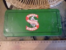 ANCIENNE BOÎTE MACHINE A COUDRE SINGER en tole metal