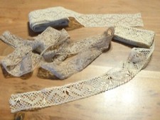 Lot de 3 métrages de dentelles anciennes différentes