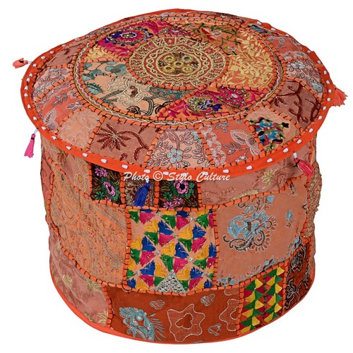 New boho patchwork pouf - boho,