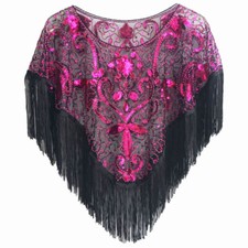 Femme Sequin Gland Cape Châle