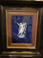 Tableau porcelaine Marcel Chauffriasse en Bleu De Four. Limoges