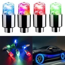4Pcs LED Feux de Valve de Pneu pour Voitures Motos Vélos Éclairage Néon