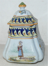 GEO MARTEL A DESVRES POT COUVERT SOUVENIR ANCIEN STYLE QUIMPER 