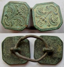 Attache vestimentaire paire de boutons de cape, de manchette, carré, du 19é