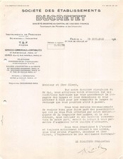 Facture 1936  SOCIETE DES ETS DUCRETET A PARIS - M. GUY A SAINT MAIXENT