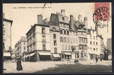 CPA Rennes, Place et Statue Leperdit 1906 