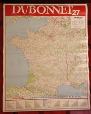 DUBONNET  CARTE ROUTIÈRE  DE FRANCE DUBONNET  ANNÉES 70