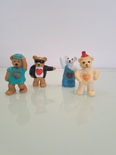 Jouet Ancien Enssemble De Petit Ours En Pvc Année 1997 Lot De 4 Pieces