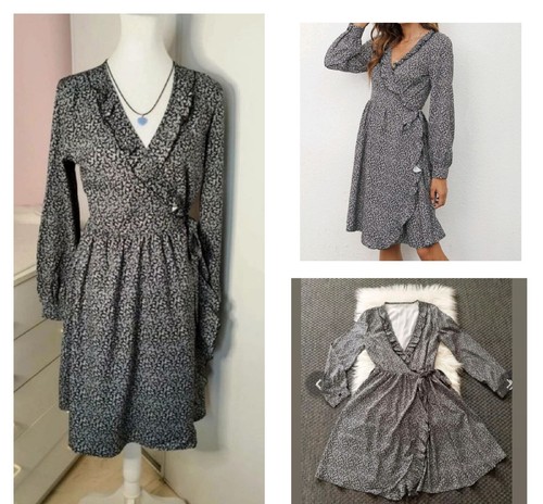 Robe soirée fleurs noire et - a,