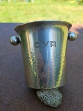 Seau à glaçon Apollo métal Argenté martelé C.V.R Christofle Gallia Art Déco XXE 