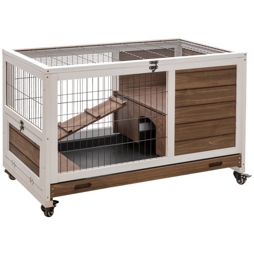 Pawhut clapier 90x53x59cm - clapier,