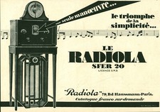 Publicité ancienne poste radio le Radiola  1927 issue de magazine