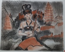 Tableau Sanguine et fusain 65x50